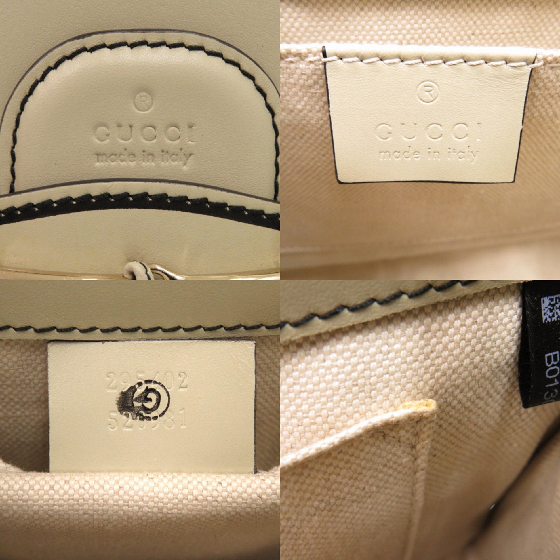 Gucci Beige White Gg Canvas Leather Shoulder Bag