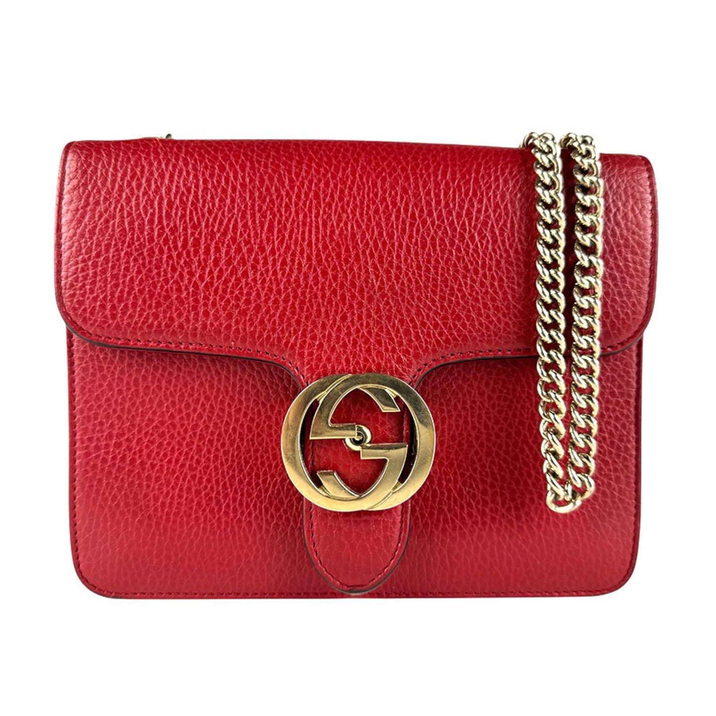 Gucci Red Color Leather Shoulder Bag