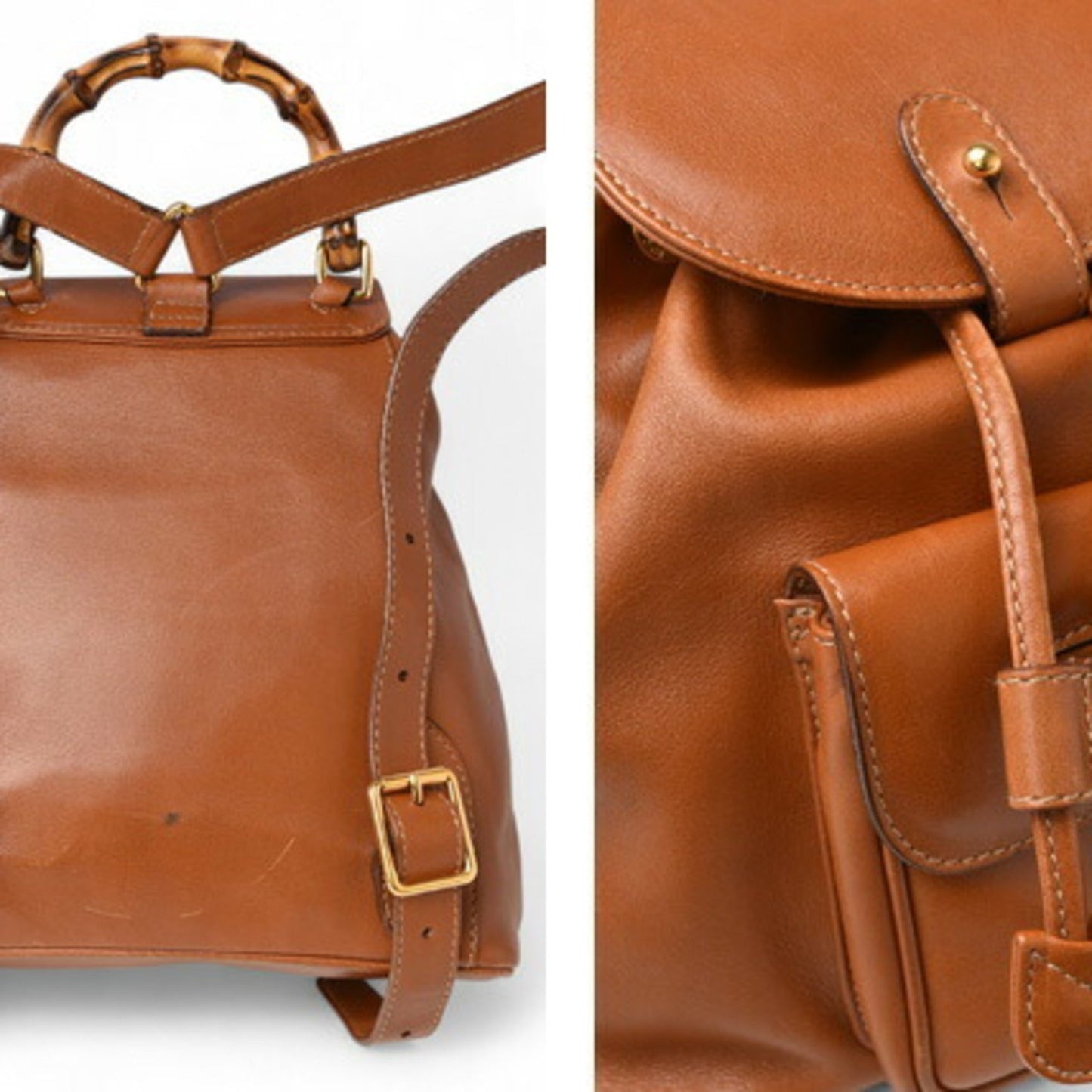 Gucci Brown Leather Backpack