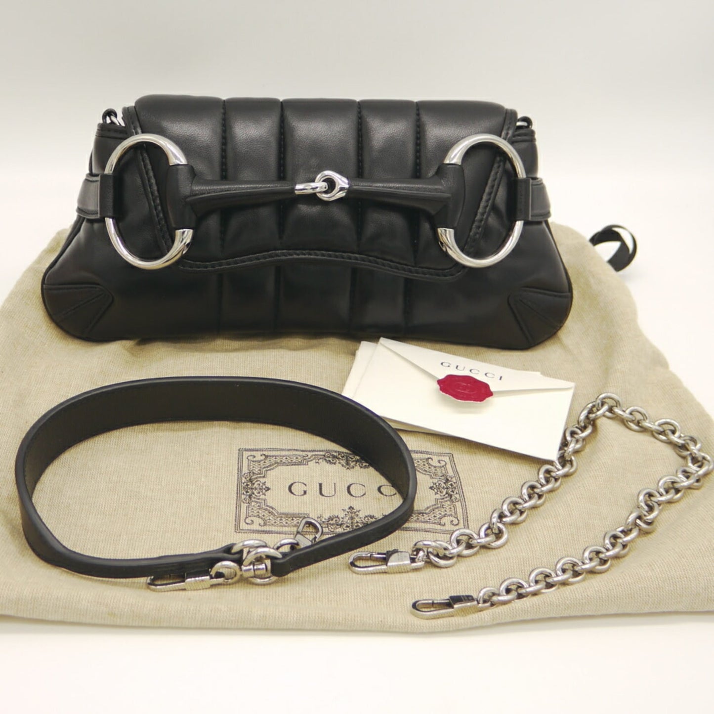 Gucci Black Leather Shoulder Bag