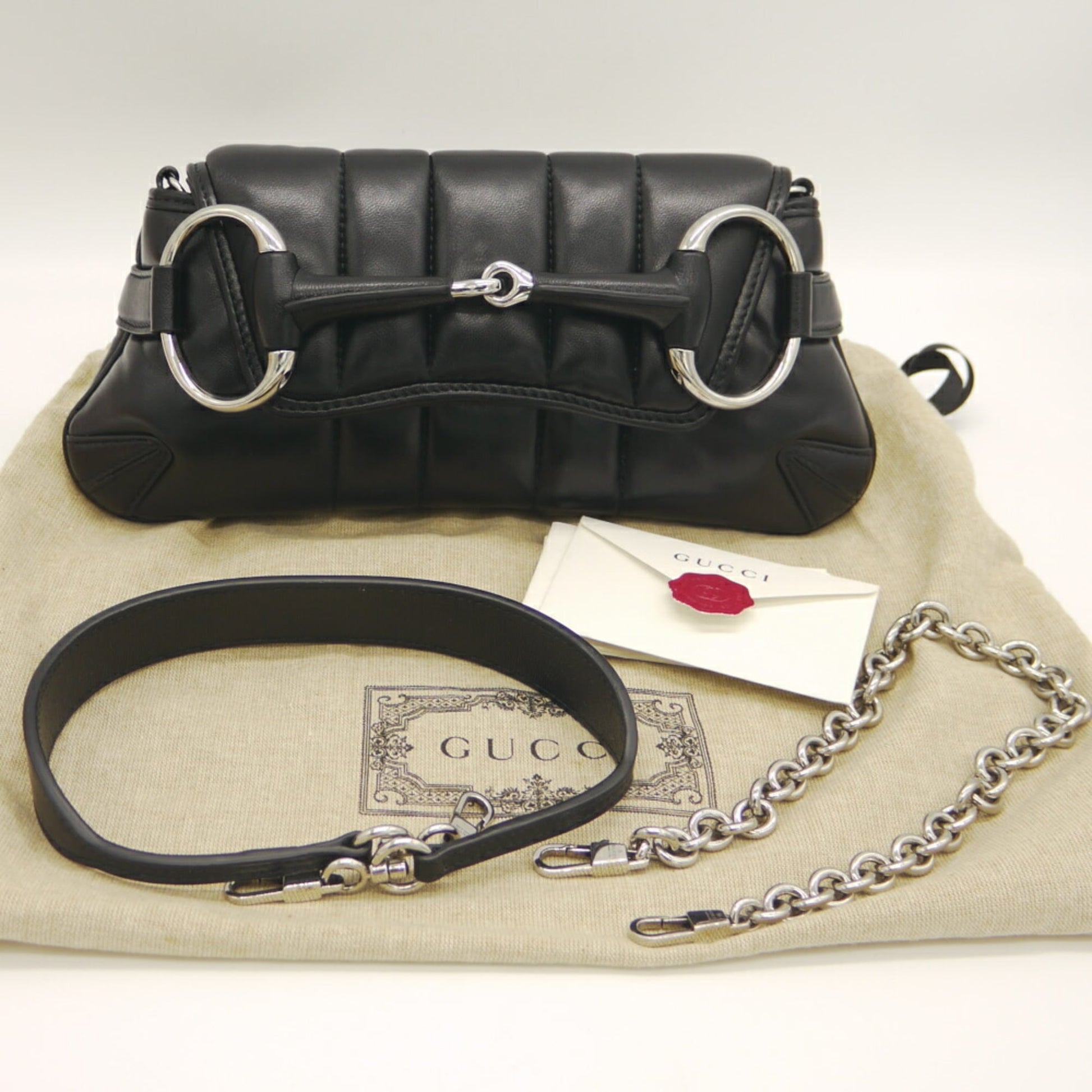 Gucci Black Leather Shoulder Bag