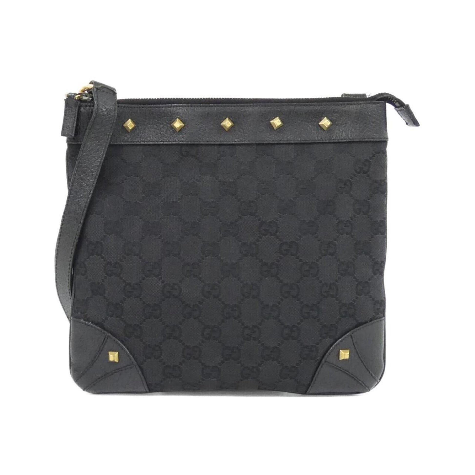 Gucci Black Gg Canvas Shoulder Bag