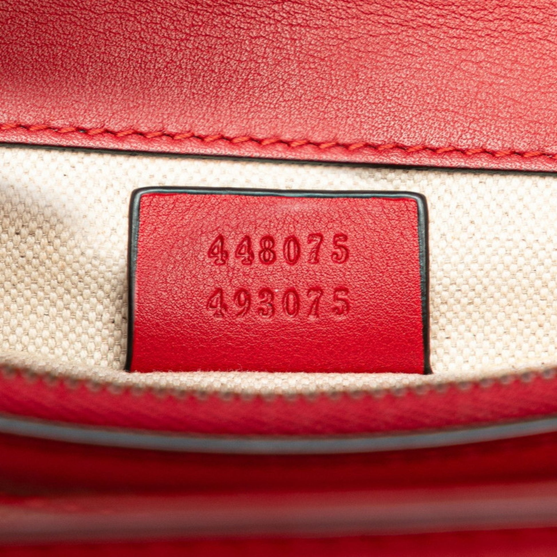 Gucci Red Color Leather Handbag Shoulder Bag