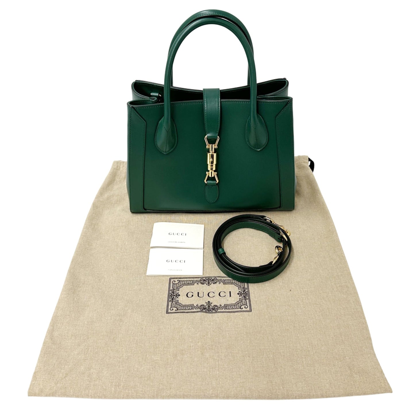 Gucci Green Leather Handbag Shoulder Bag