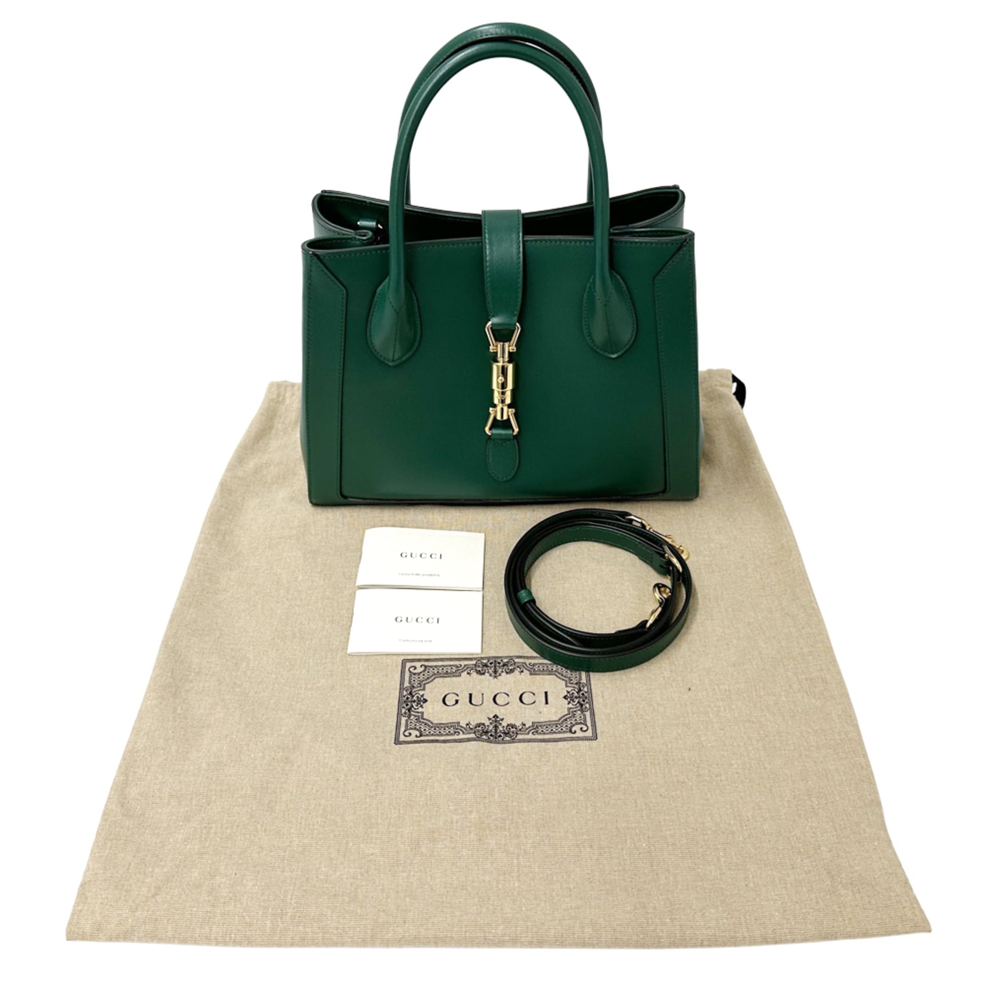 Gucci Green Leather Handbag Shoulder Bag