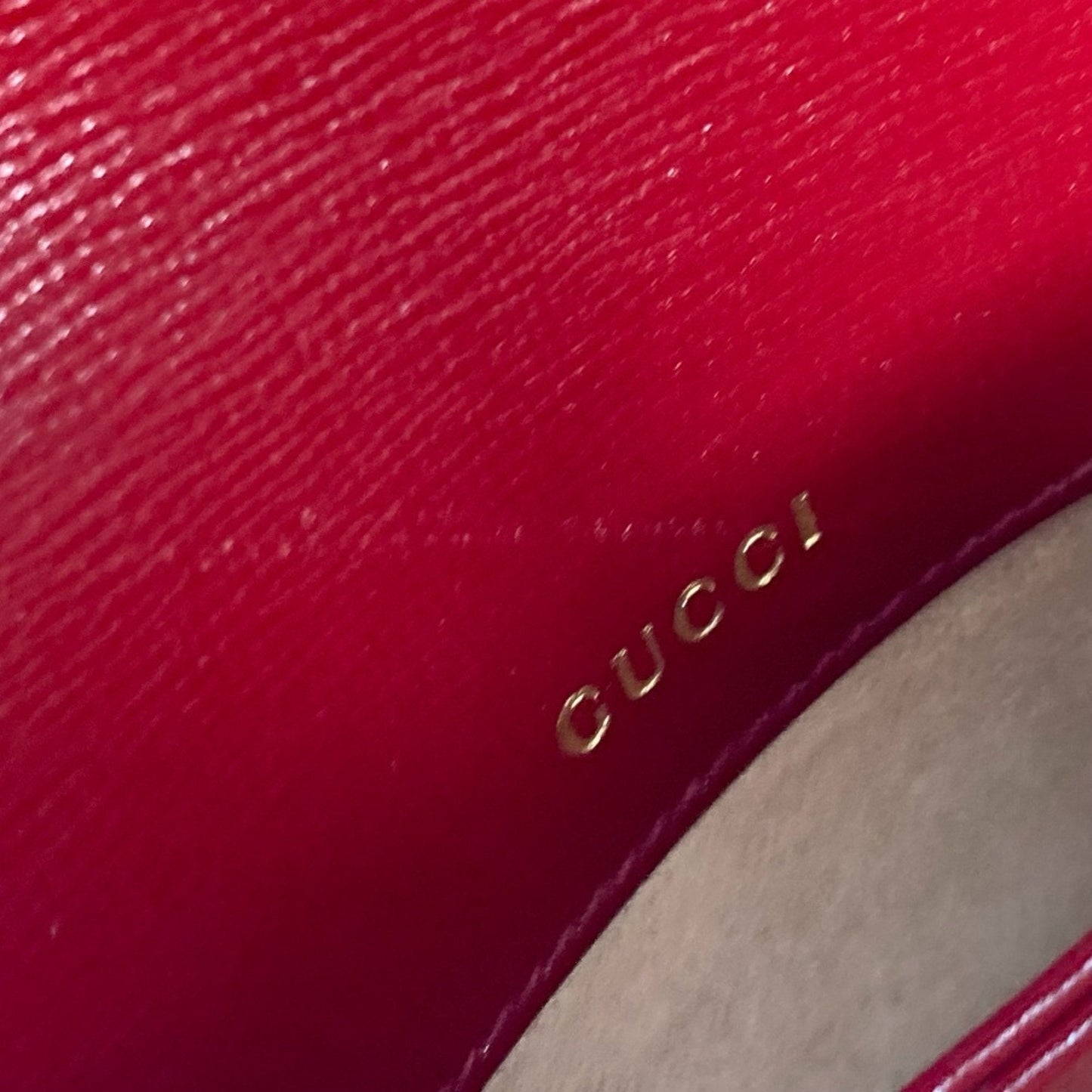 Gucci Beige Red Color Gg Supreme Leather Shoulder Bag