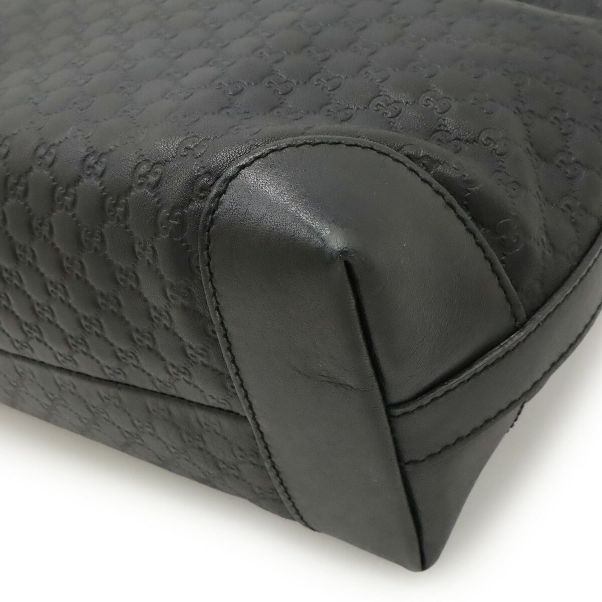 Gucci Black Leather Handbag Tote Bag