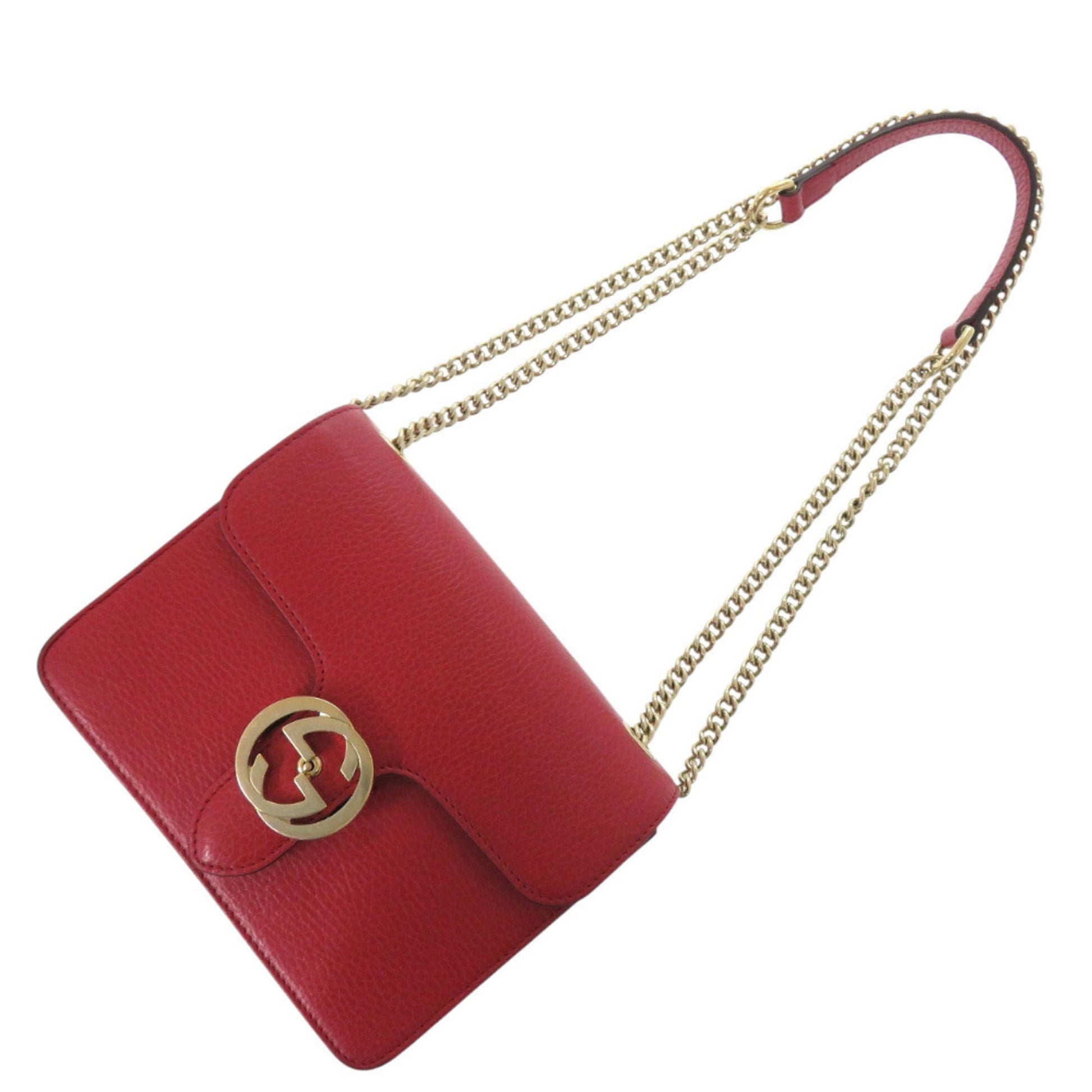 Gucci Red Color Leather Shoulder Bag
