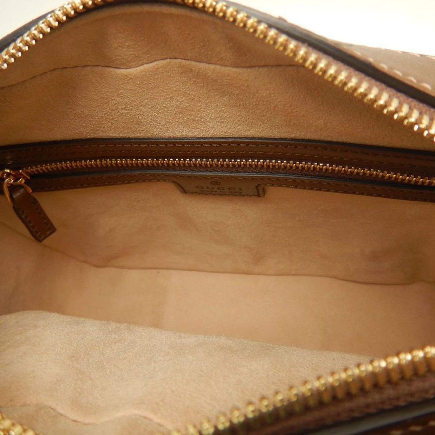 Gucci Horsebit Beige Brown Gg Supreme Leather Shoulder Bag