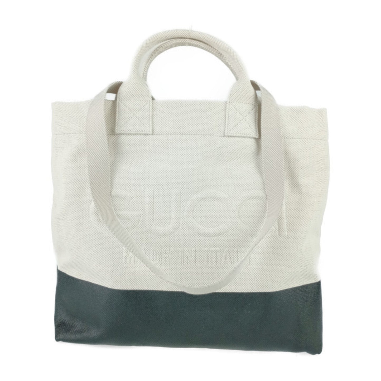 Gucci Black Ivory Canvas Handbag Shoulder Bag Tote Bag