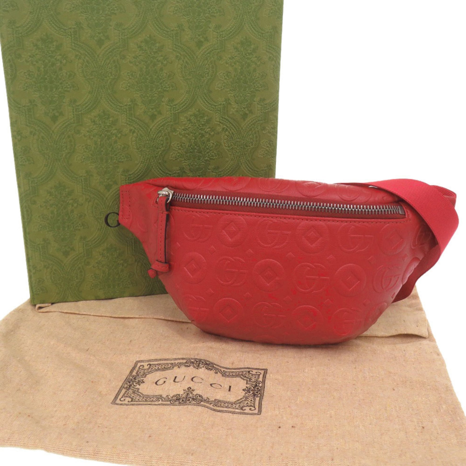 Gucci Red Color Leather Sling Bag