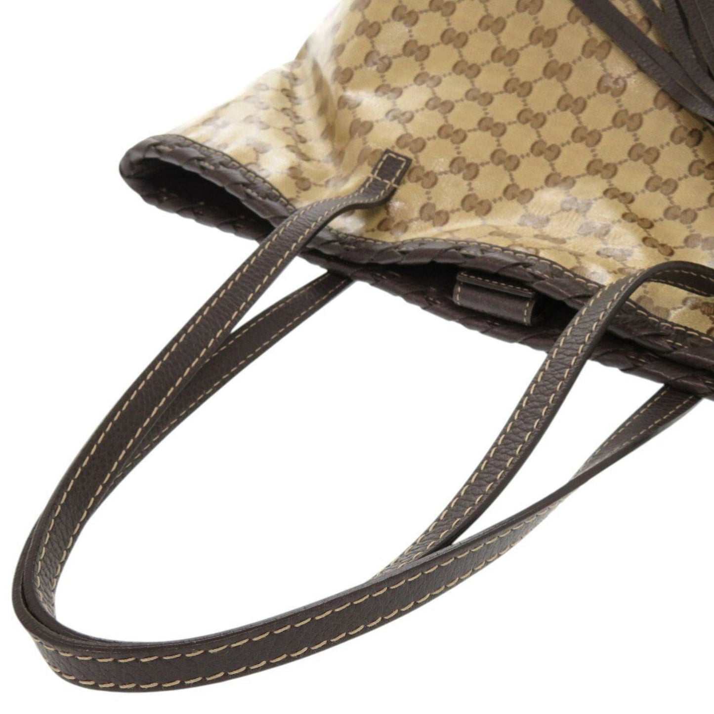 Gucci Beige Gg Crystal Leather Tote Bag