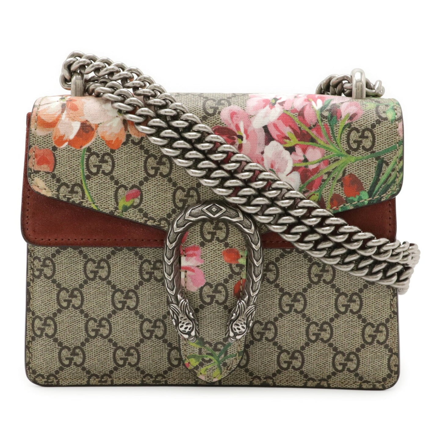 Gucci Gg Blooms Beige Pink Multi-Color Coated Canvas Shoulder Bag