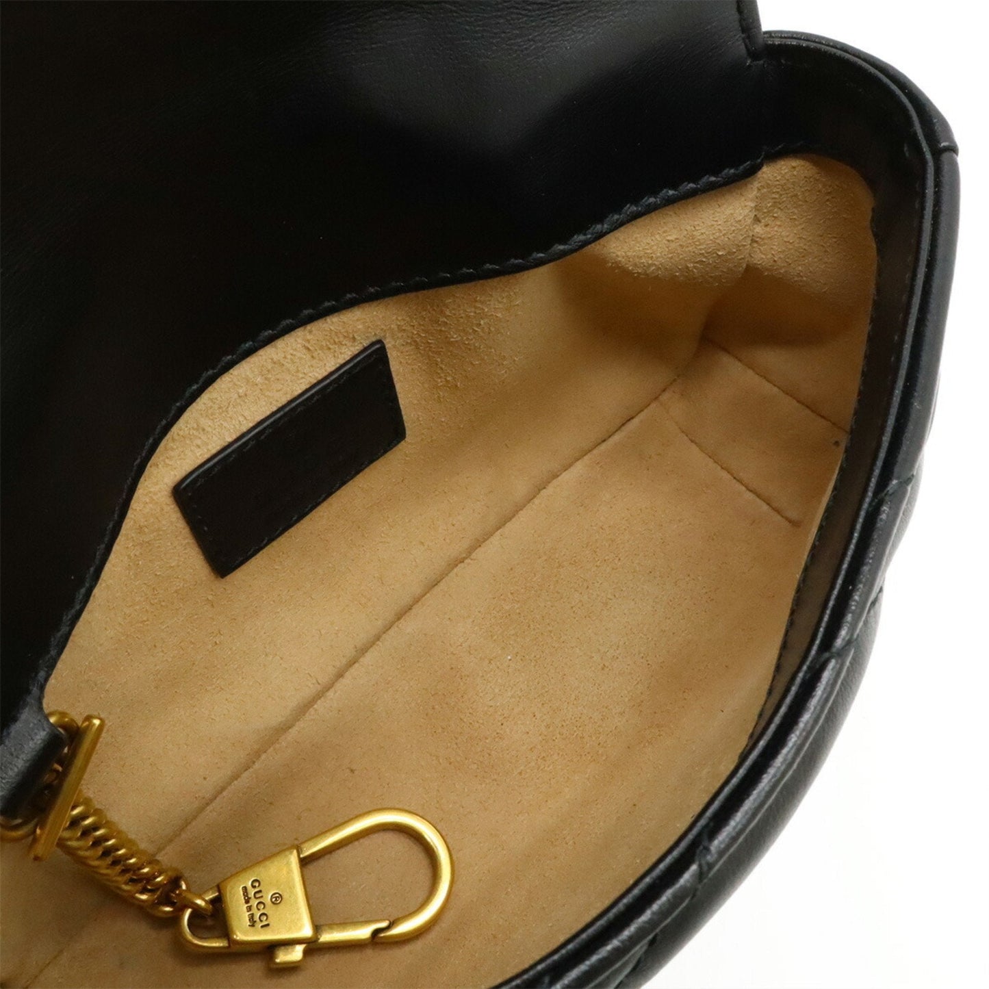 Gucci Gg Marmont Black Leather Pochette Shoulder Bag