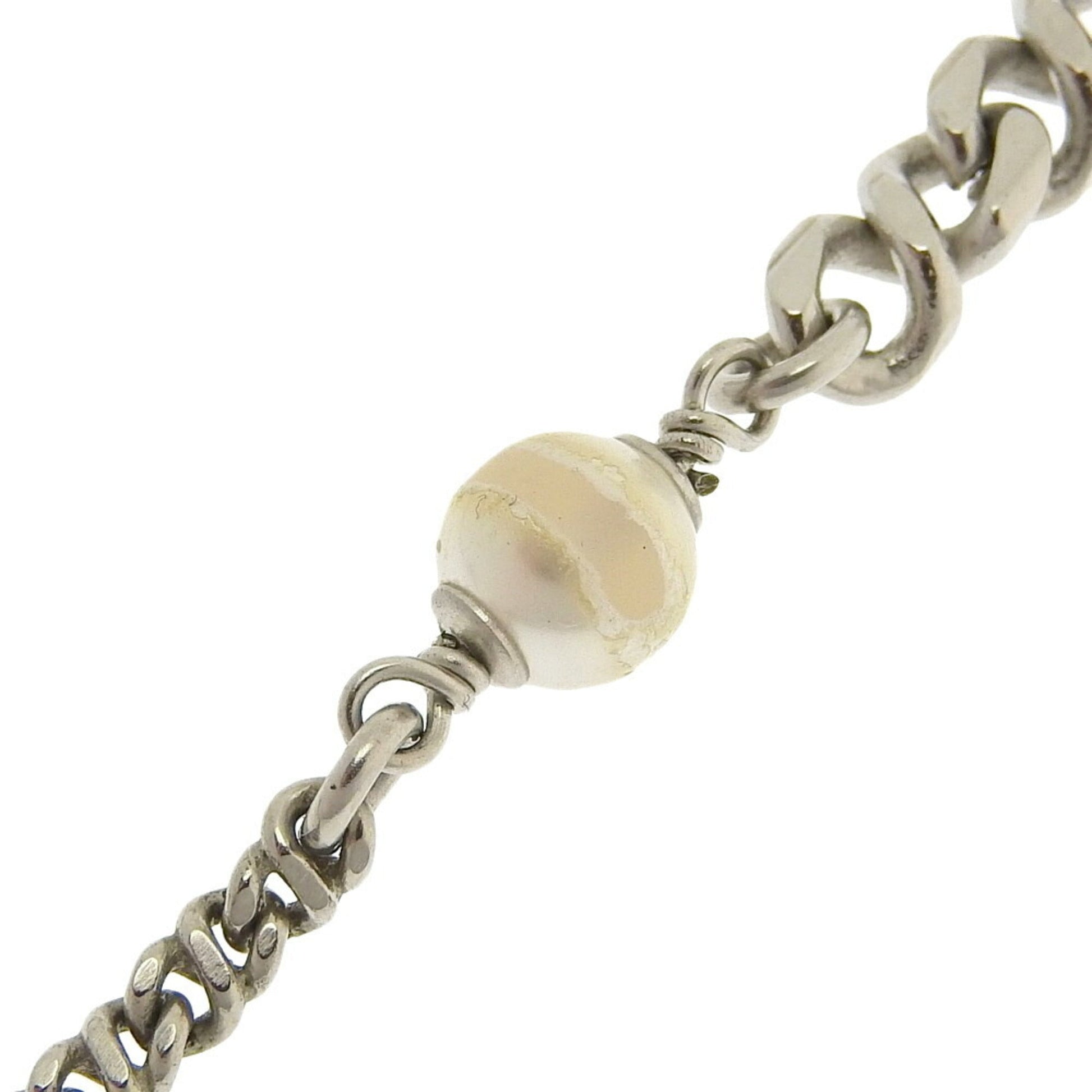 Chanel Camellia Star Coco Mark Rhinestone Fake Pearl Necklace C20 P