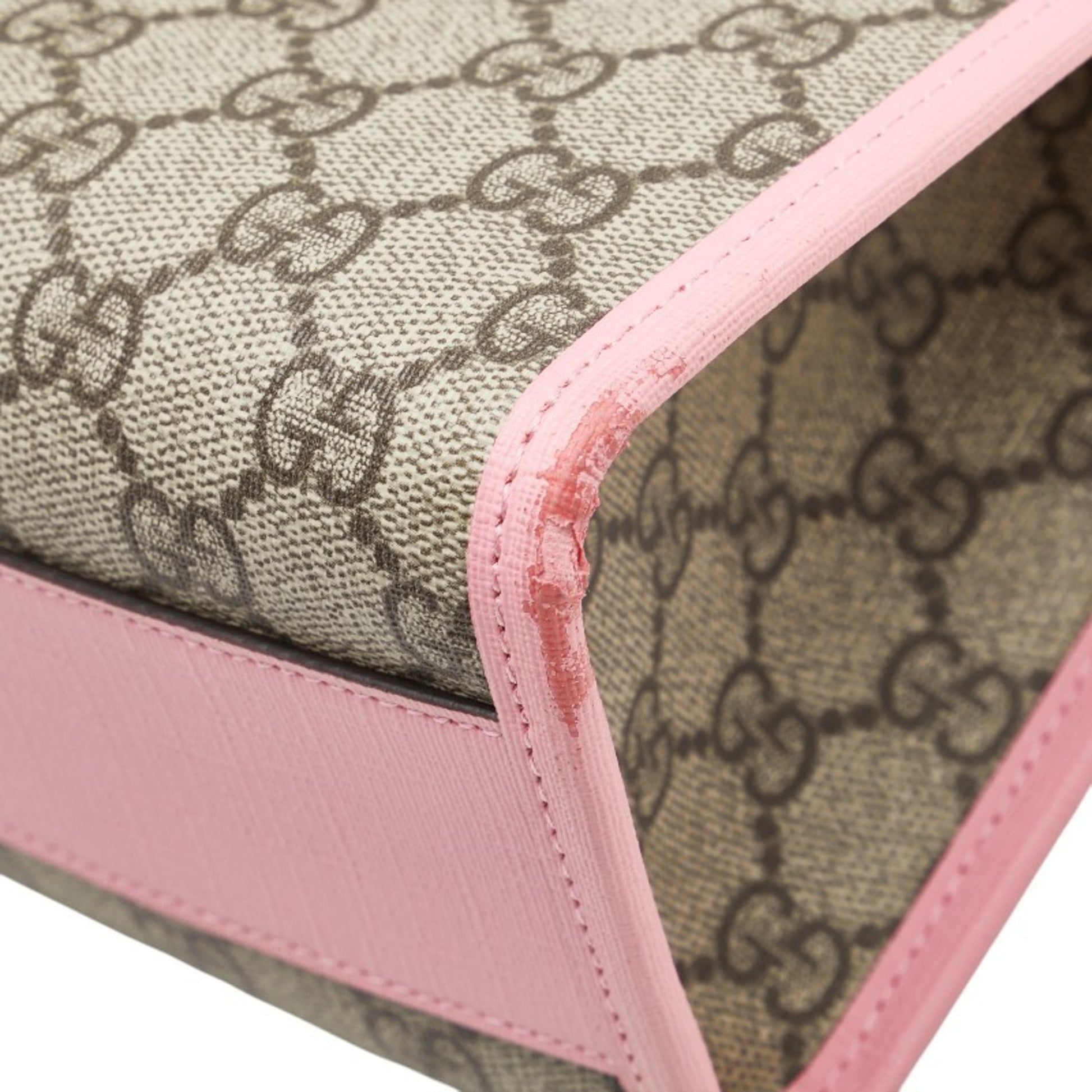 Gucci Beige Multi-Color Pink Pvc Leather Handbag Tote Bag