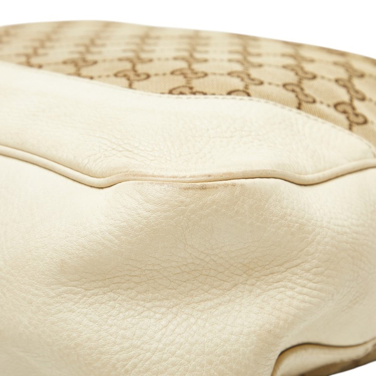 Gucci Brown Ivory Canvas Leather Handbag Shoulder Bag