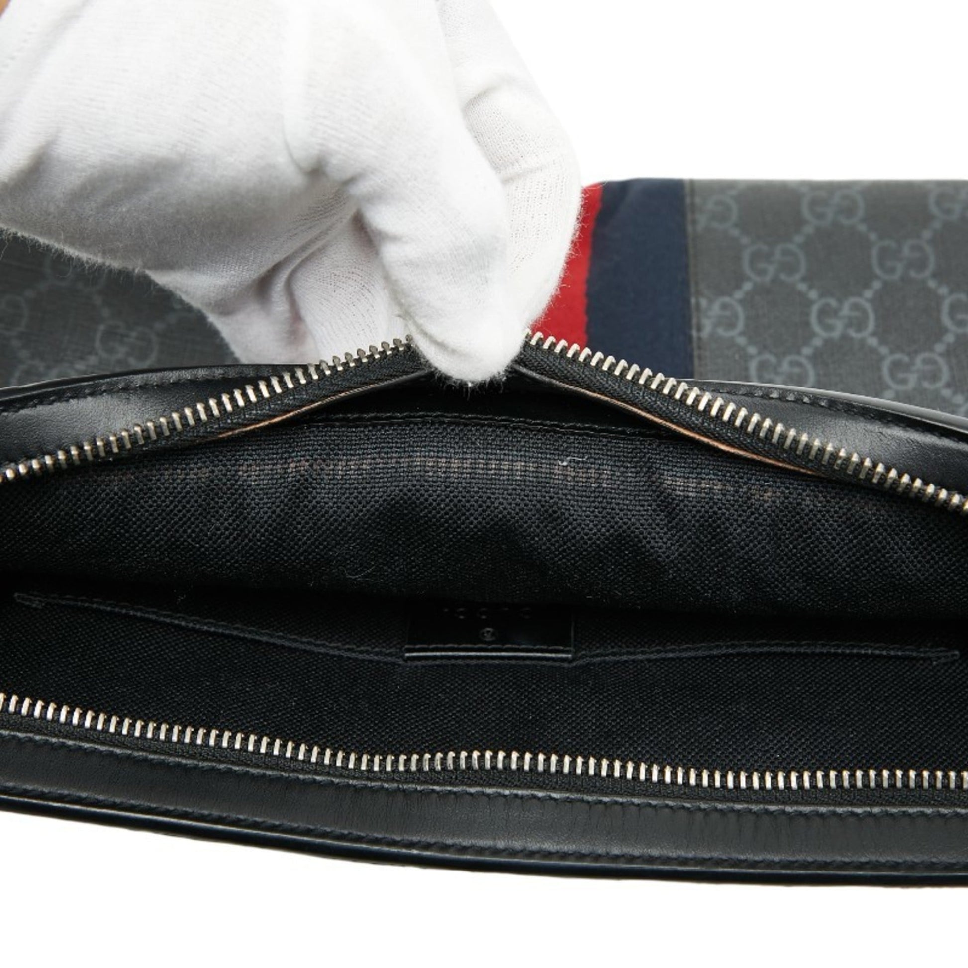 Gucci Black Multi-Color Pvc Leather Clutch Bag