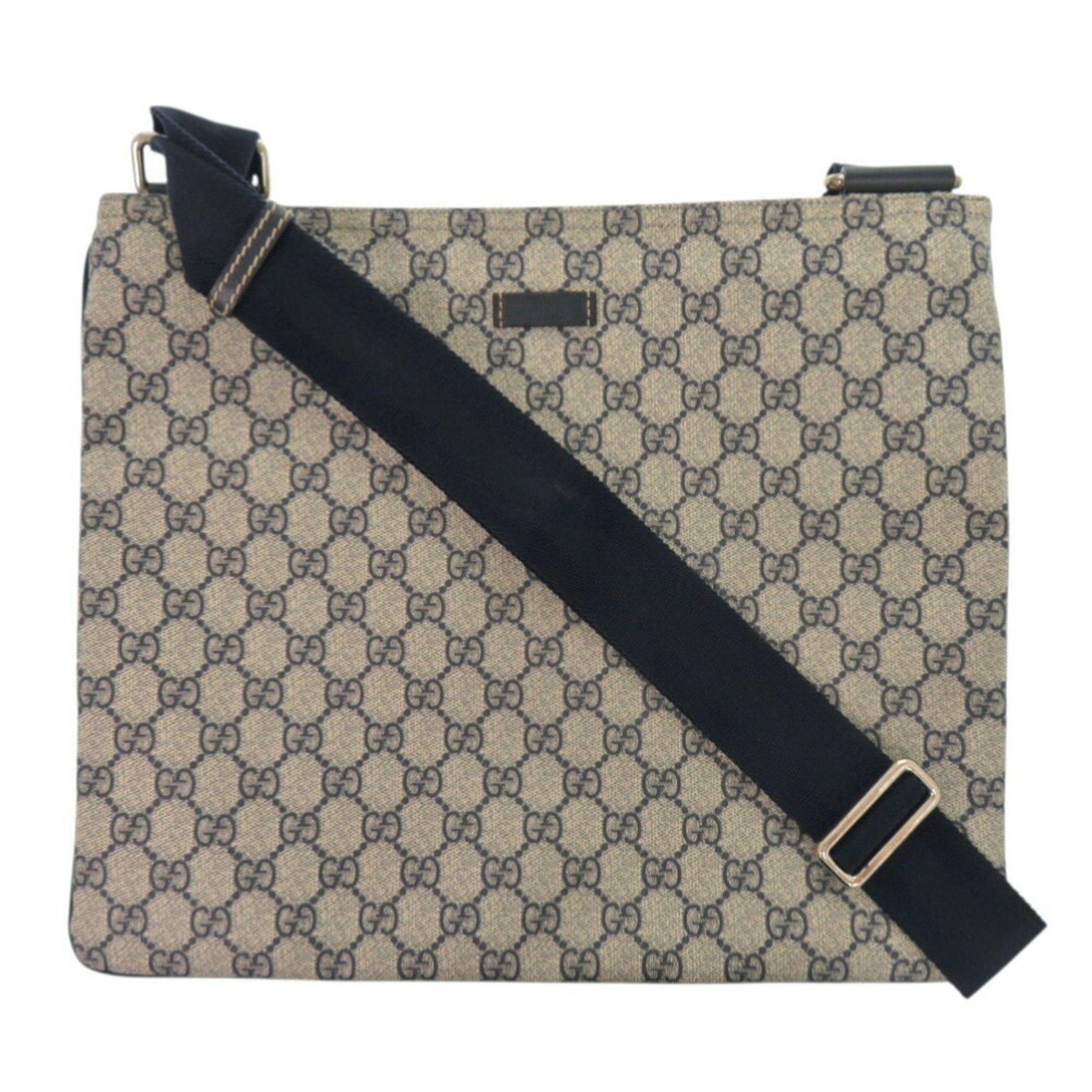 Gucci Beige Navy Gg Supreme Shoulder Bag