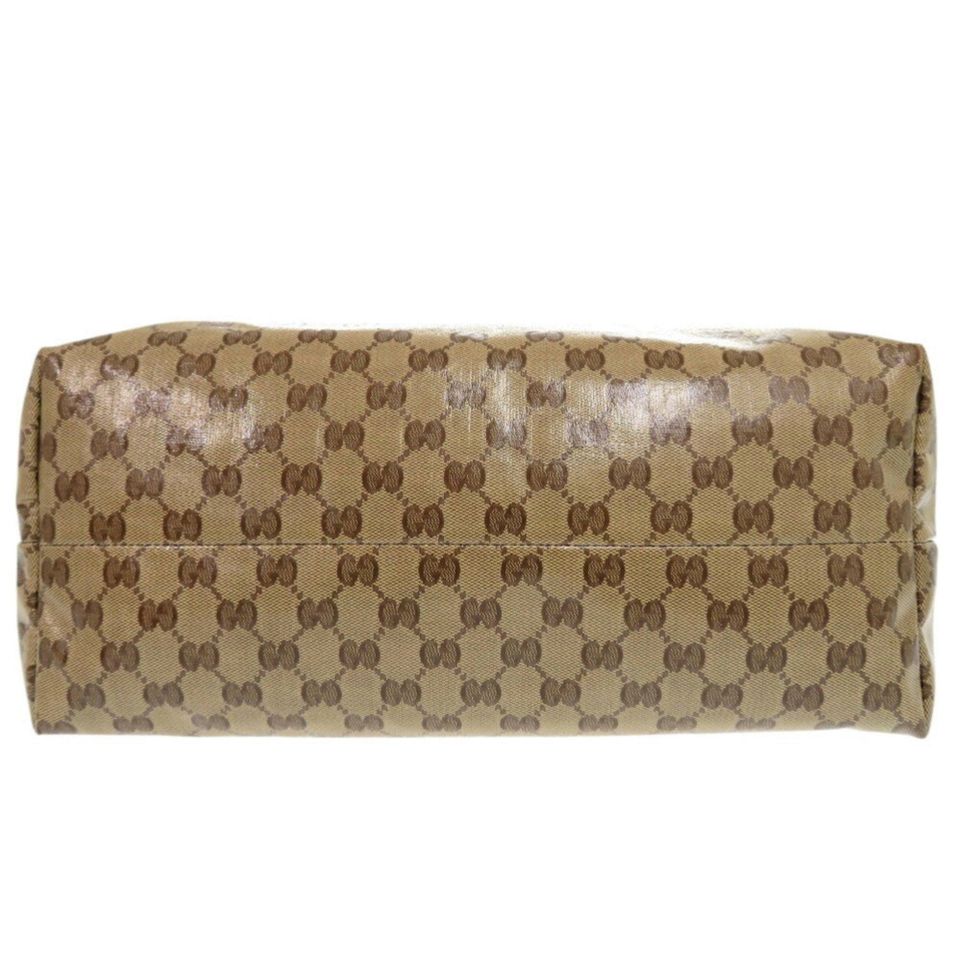 Gucci Beige Gg Crystal Leather Tote Bag