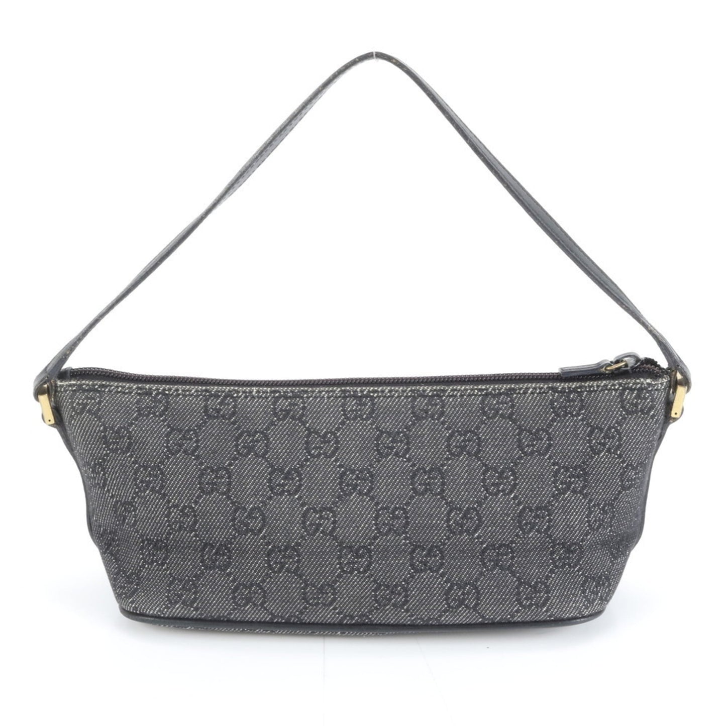 Gucci Black Leather Canvas Pouch Shoulder Bag