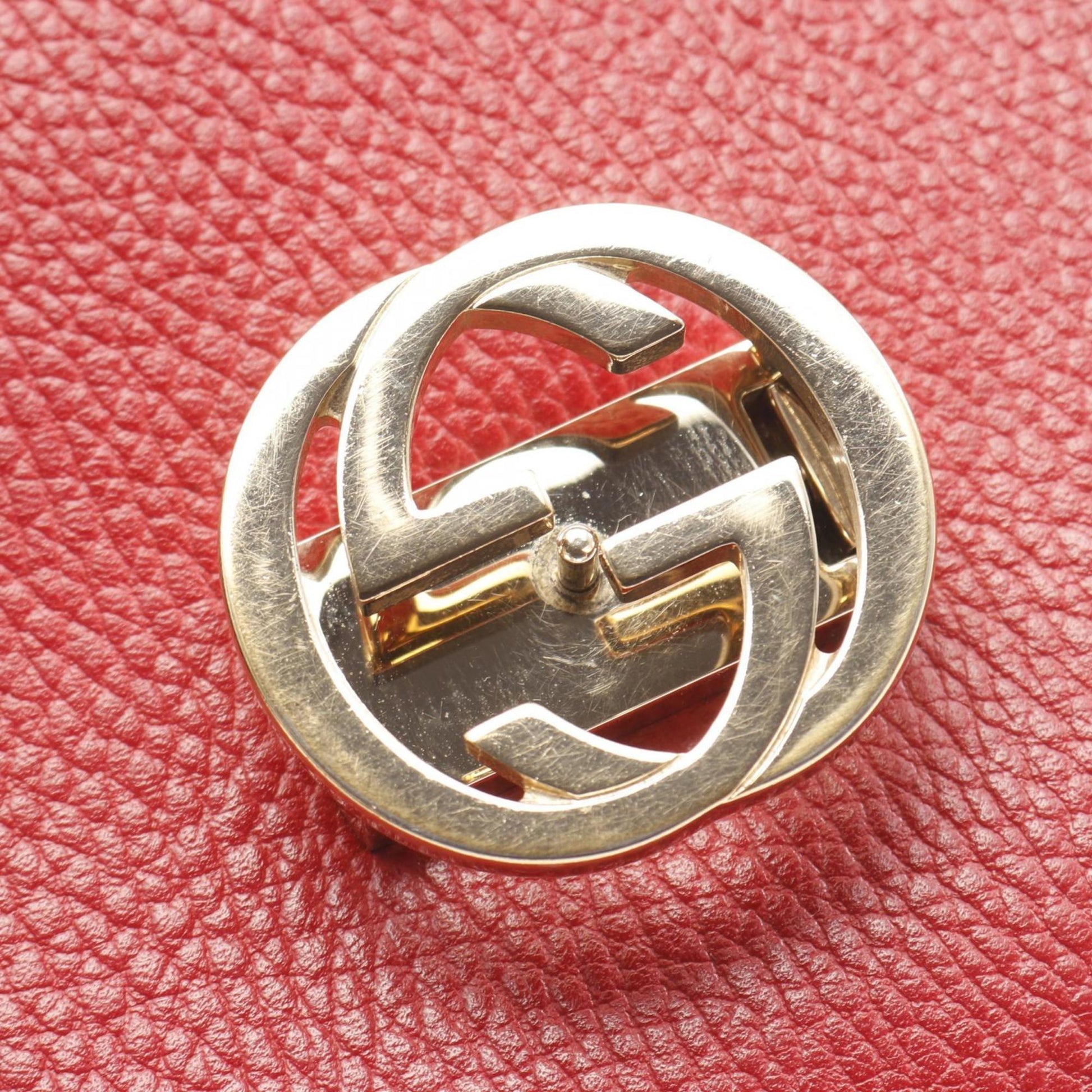 Gucci Red Color Leather Shoulder Bag