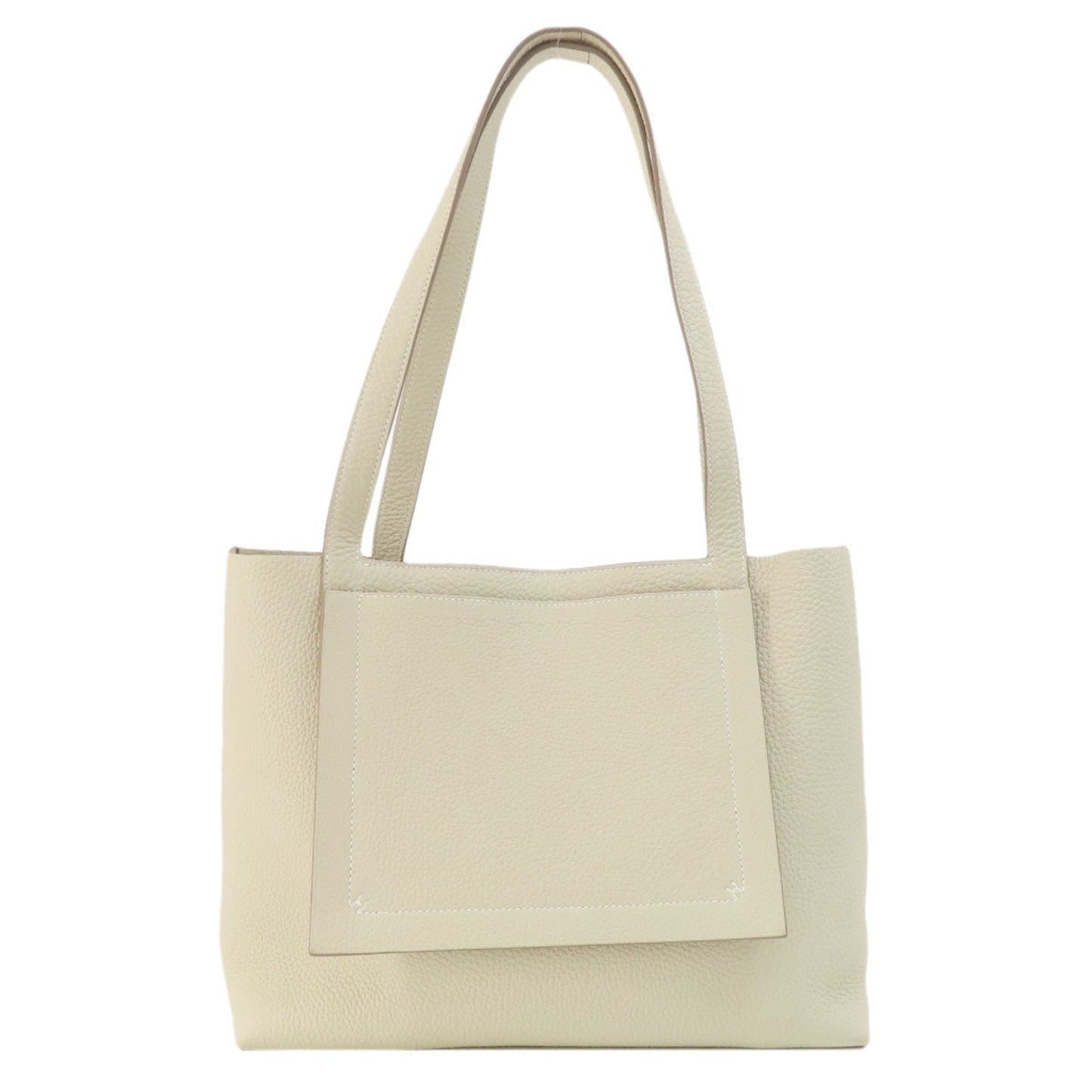 Hermes Taurillon Clemence Tote Bag Leather White