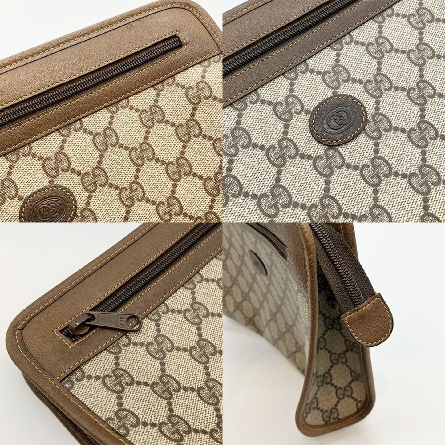 Gucci Brown Gg Plus Clutch Bag