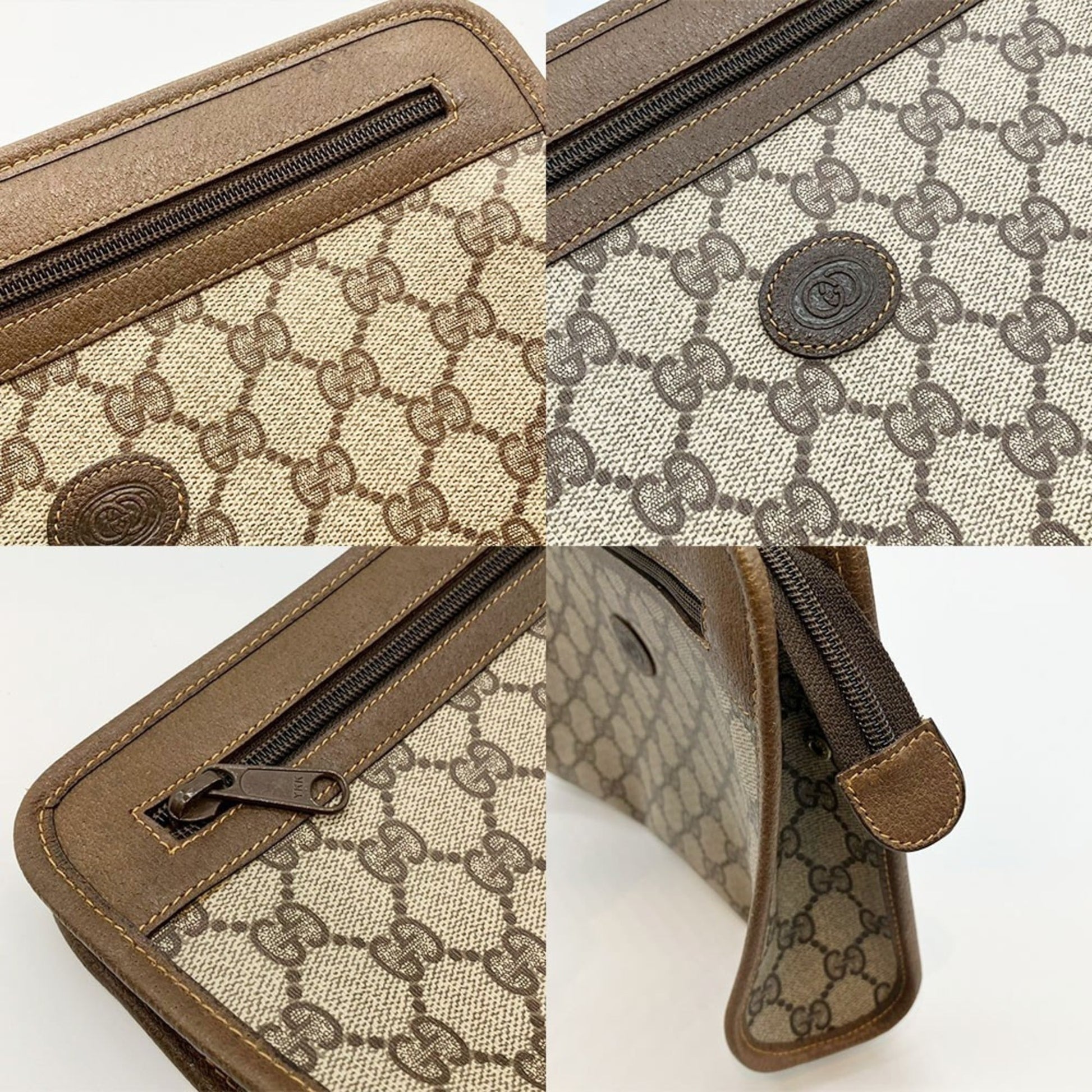Gucci Brown Gg Plus Clutch Bag