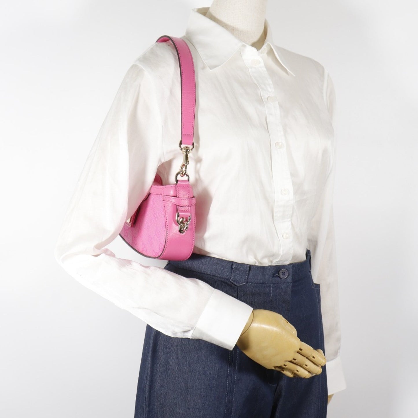 Gucci Pink Gg Canvas Shoulder Bag