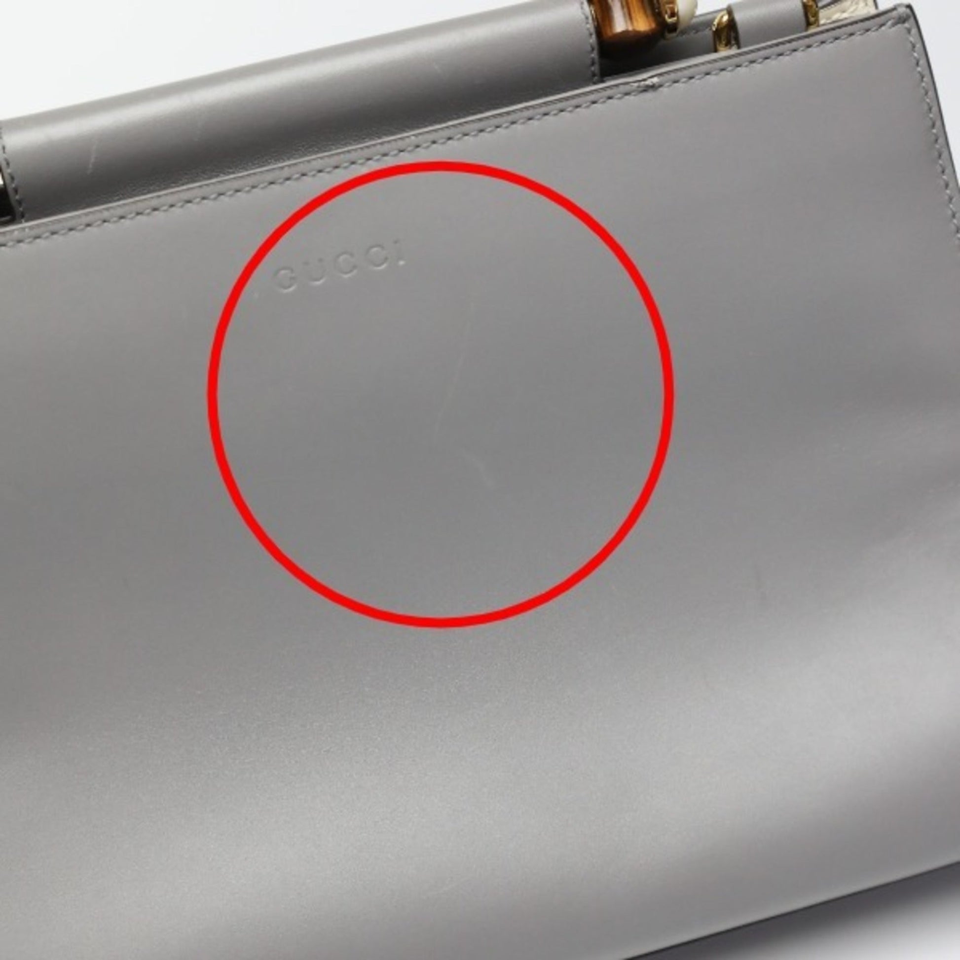 Gucci Gray Bamboo Handbag