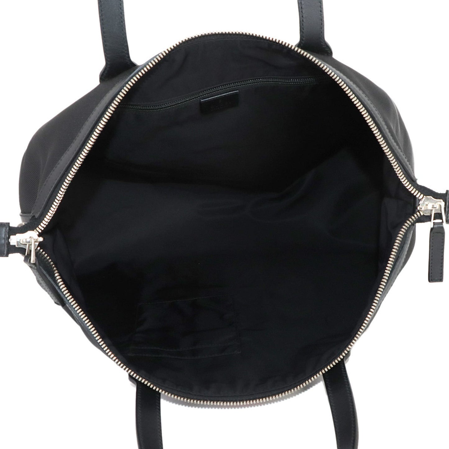 Gucci Black Nylon Canvas Leather Shoulder Bag Tote Bag