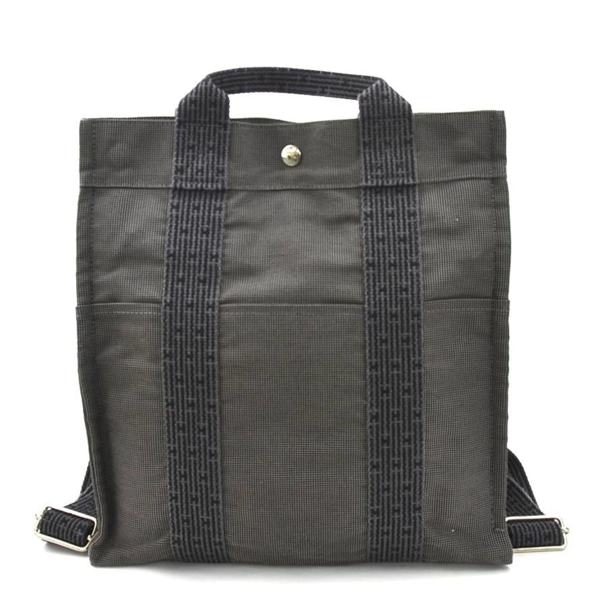 Hermes Dark Backpack Canvas Gray