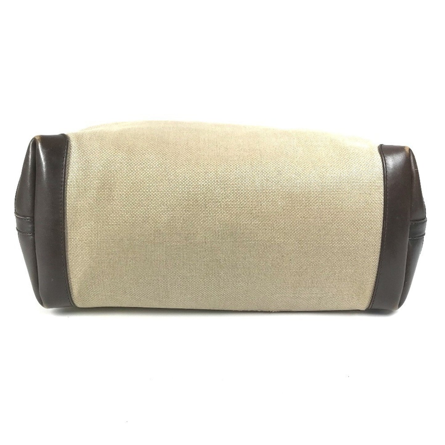 Gucci Beige Brown Leather Canvas Boston Bag Pouch Shoulder Bag Tote Bag