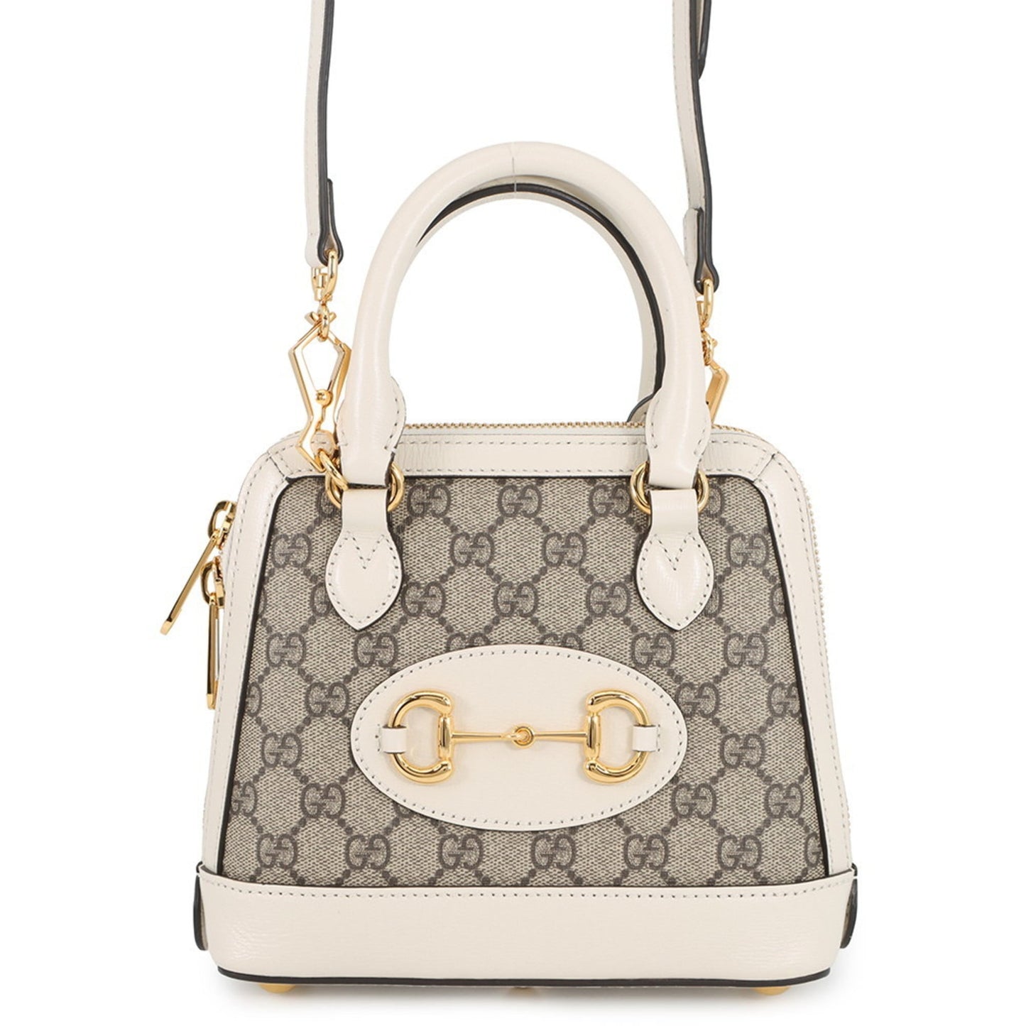 Gucci Horsebit Beige Ivory Gg Supreme Leather Handbag Shoulder Bag