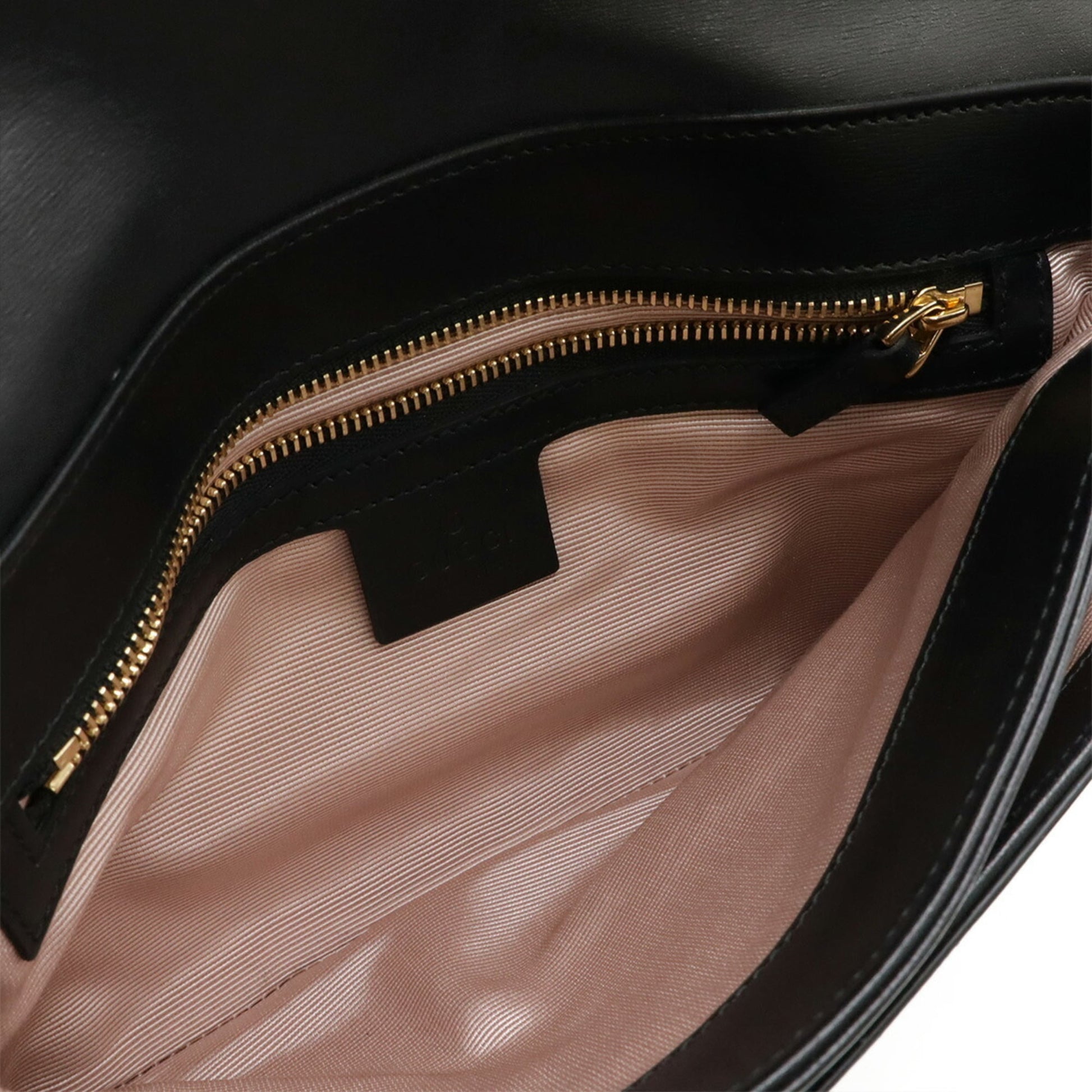 Gucci Gg Marmont Black Leather Pochette Shoulder Bag
