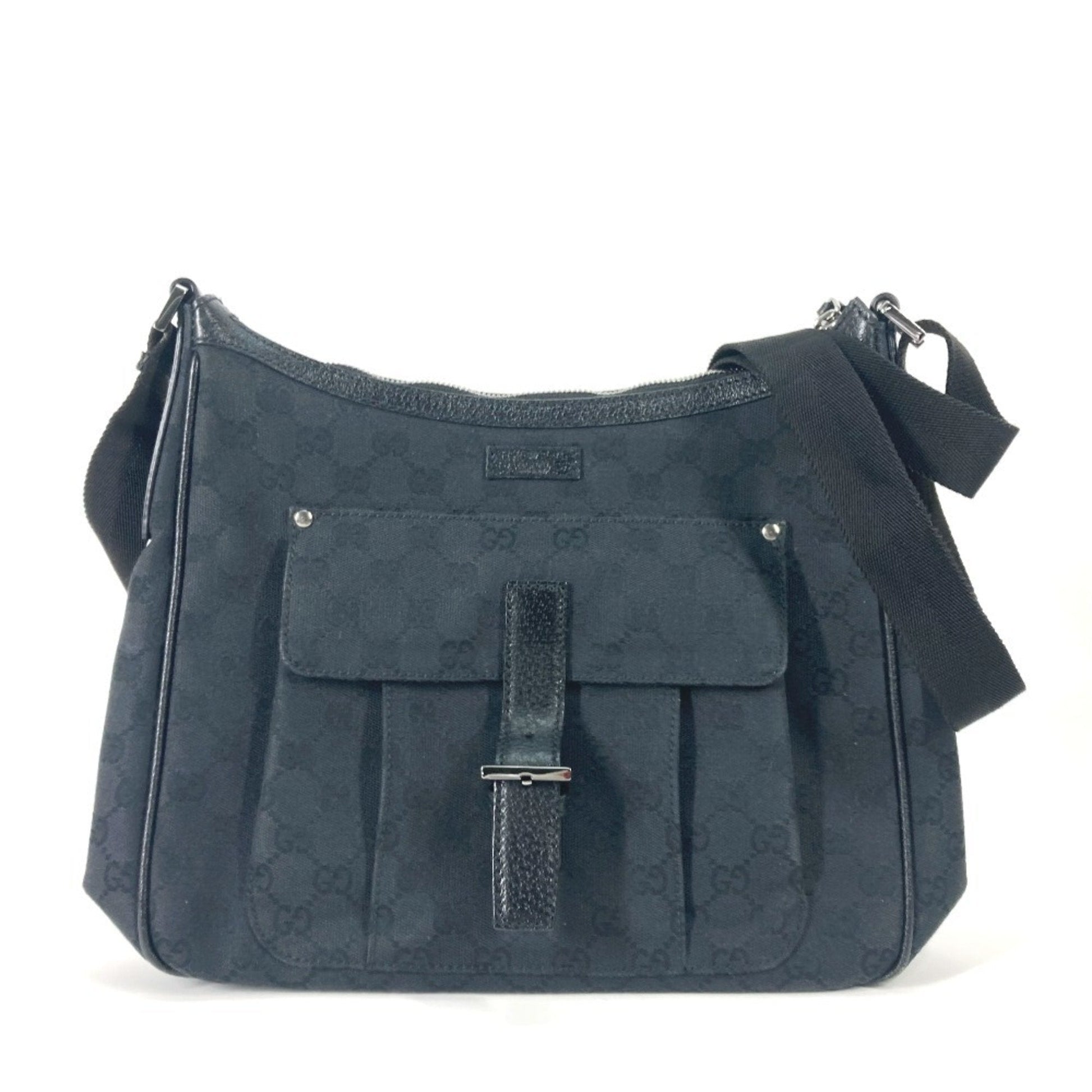 Gucci Black Gg Canvas Shoulder Bag
