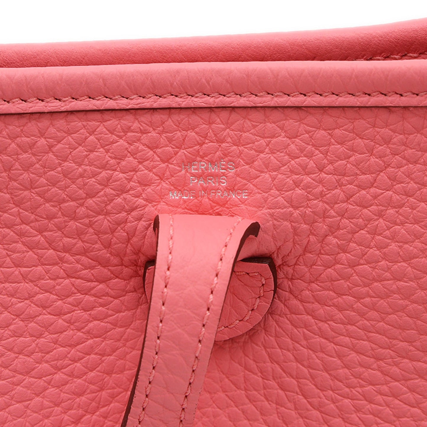 Hermes Rose Azalee Taurillon Clemence Shoulder Bag Leather
