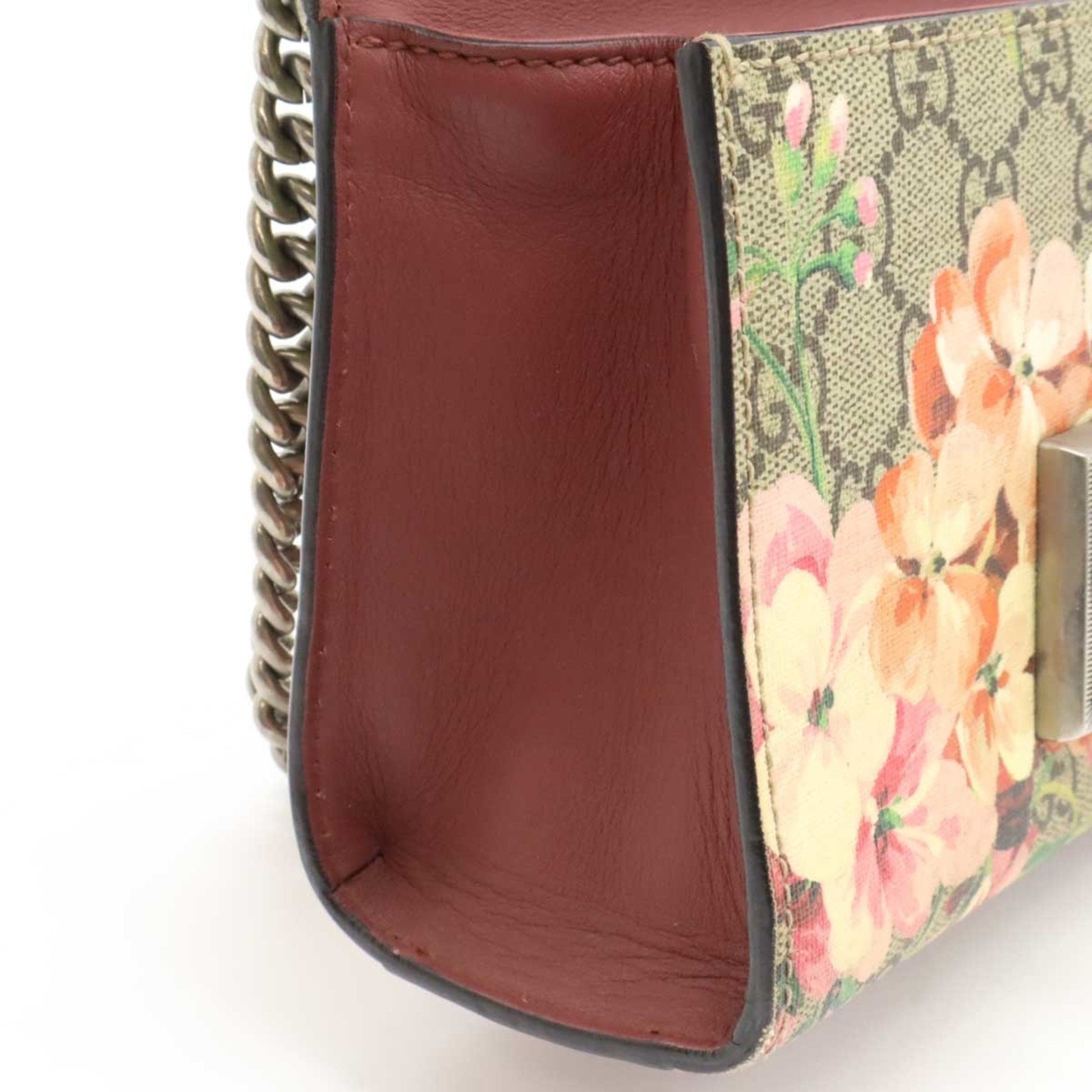 Gucci Gg Blooms Beige Multi-Color Pink Pvc Leather Shoulder Bag