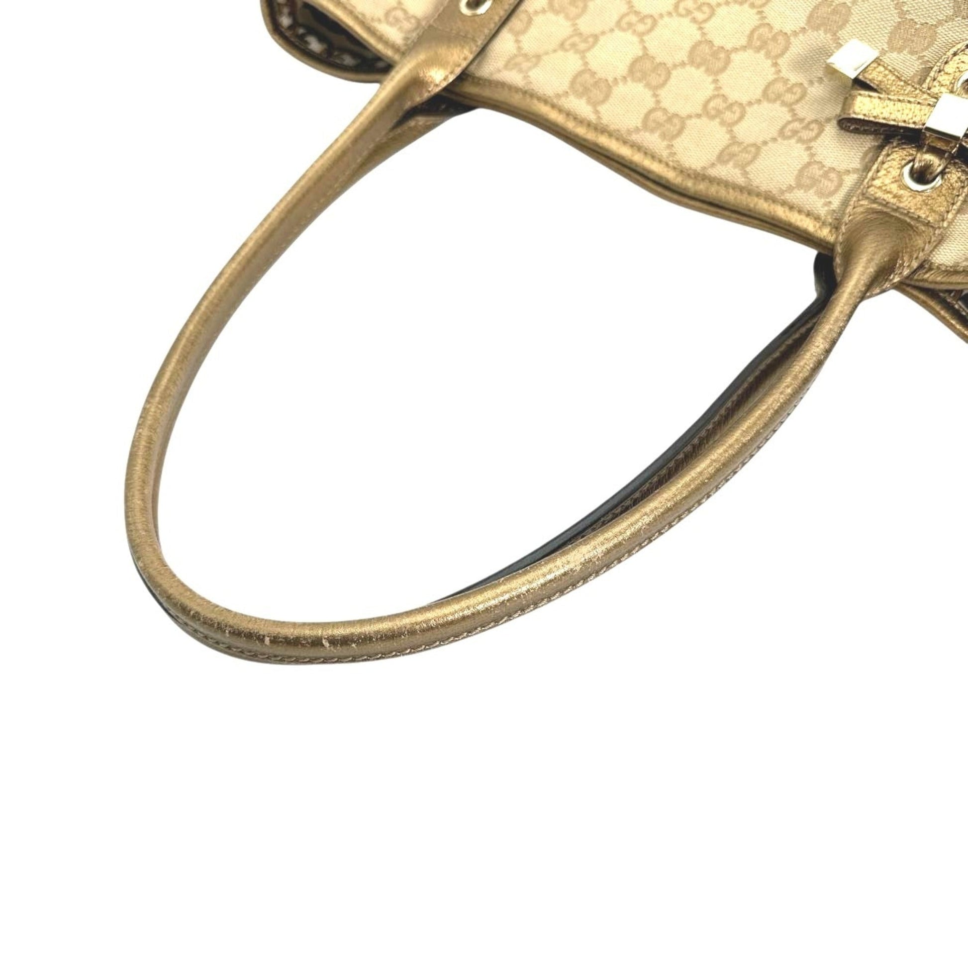 Gucci Beige Gg Canvas Handbag Tote Bag