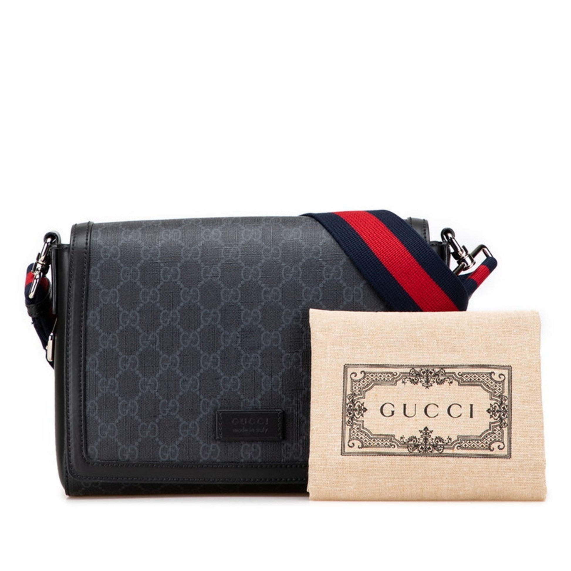 Gucci Black Pvc Leather Shoulder Bag