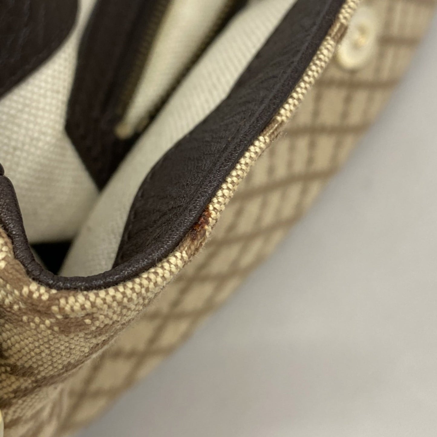 Gucci Brown Canvas Leather Shoulder Bag