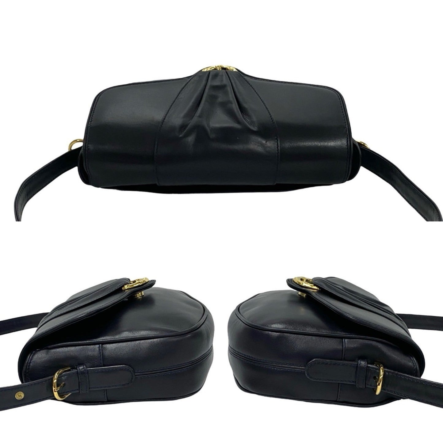 Gucci Black Leather Pochette Shoulder Bag