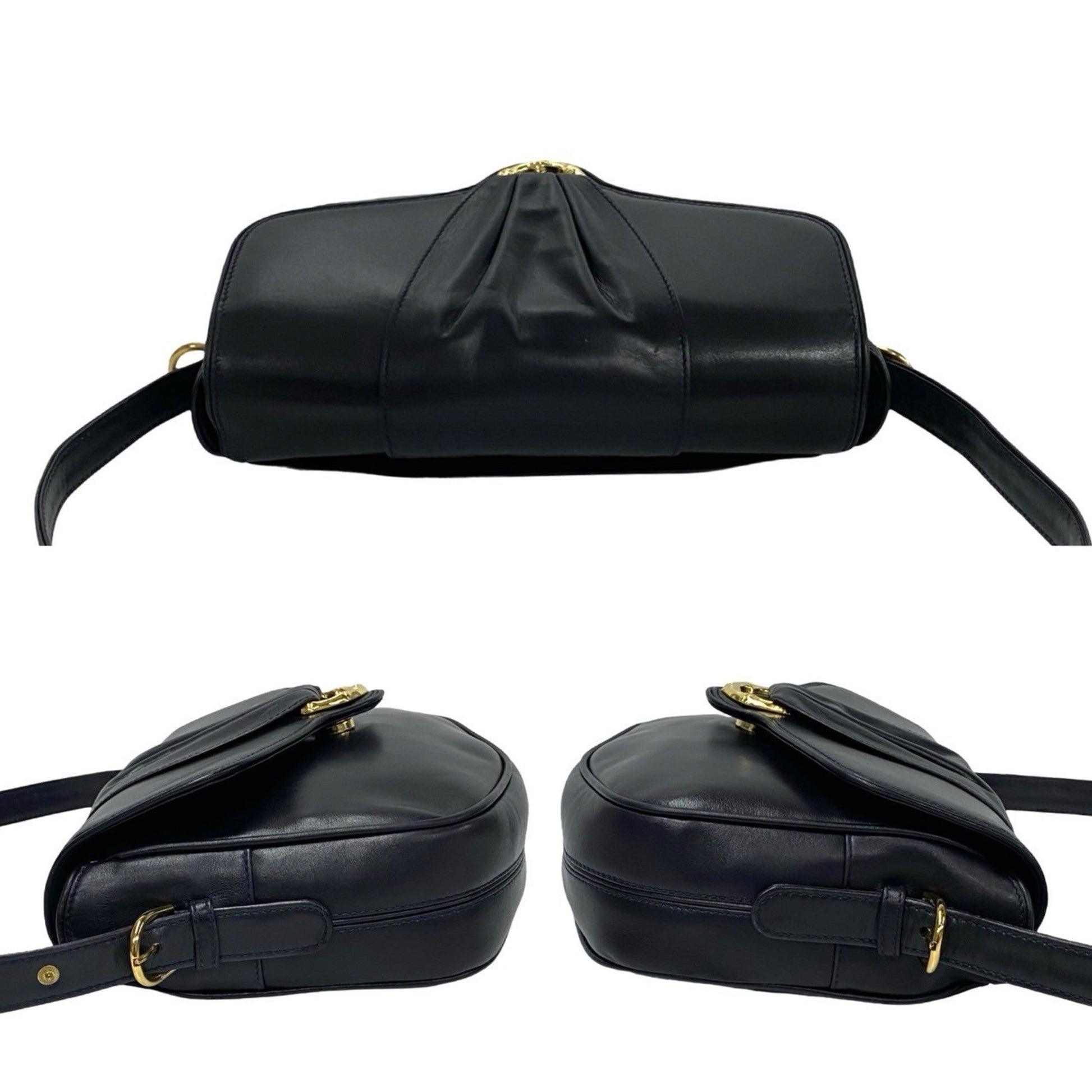 Gucci Black Leather Pochette Shoulder Bag