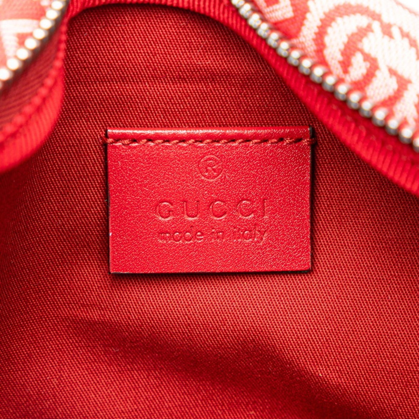 Gucci Red Color Canvas Leather Sling Bag