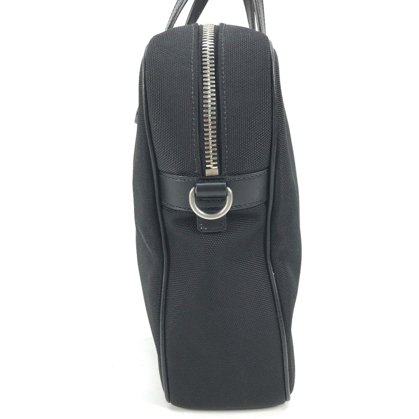 Gucci Black Leather Canvas Handbag Shoulder Bag Tote Bag