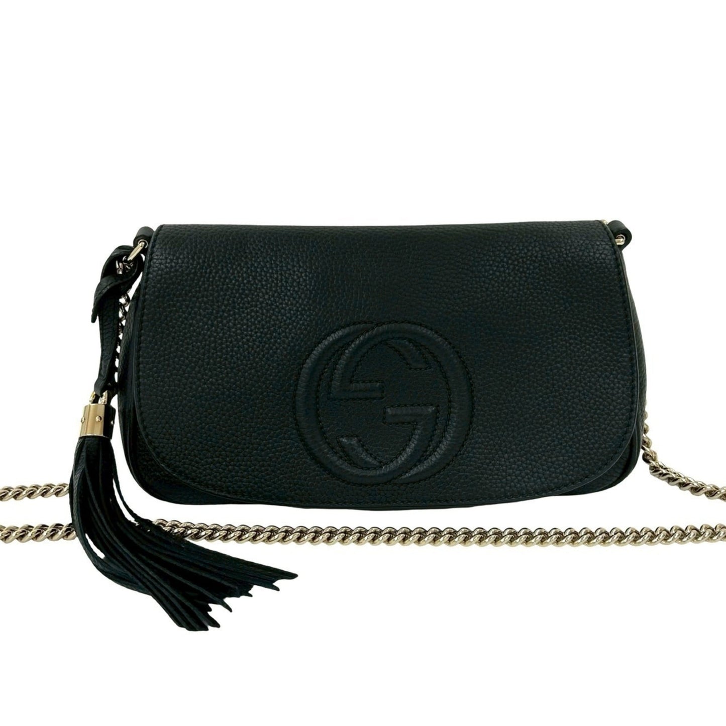 Gucci Black Leather Pochette Shoulder Bag