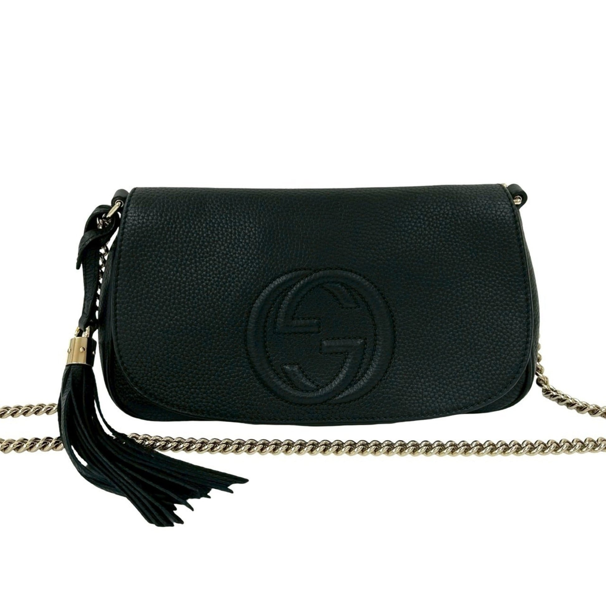 Gucci Black Leather Pochette Shoulder Bag