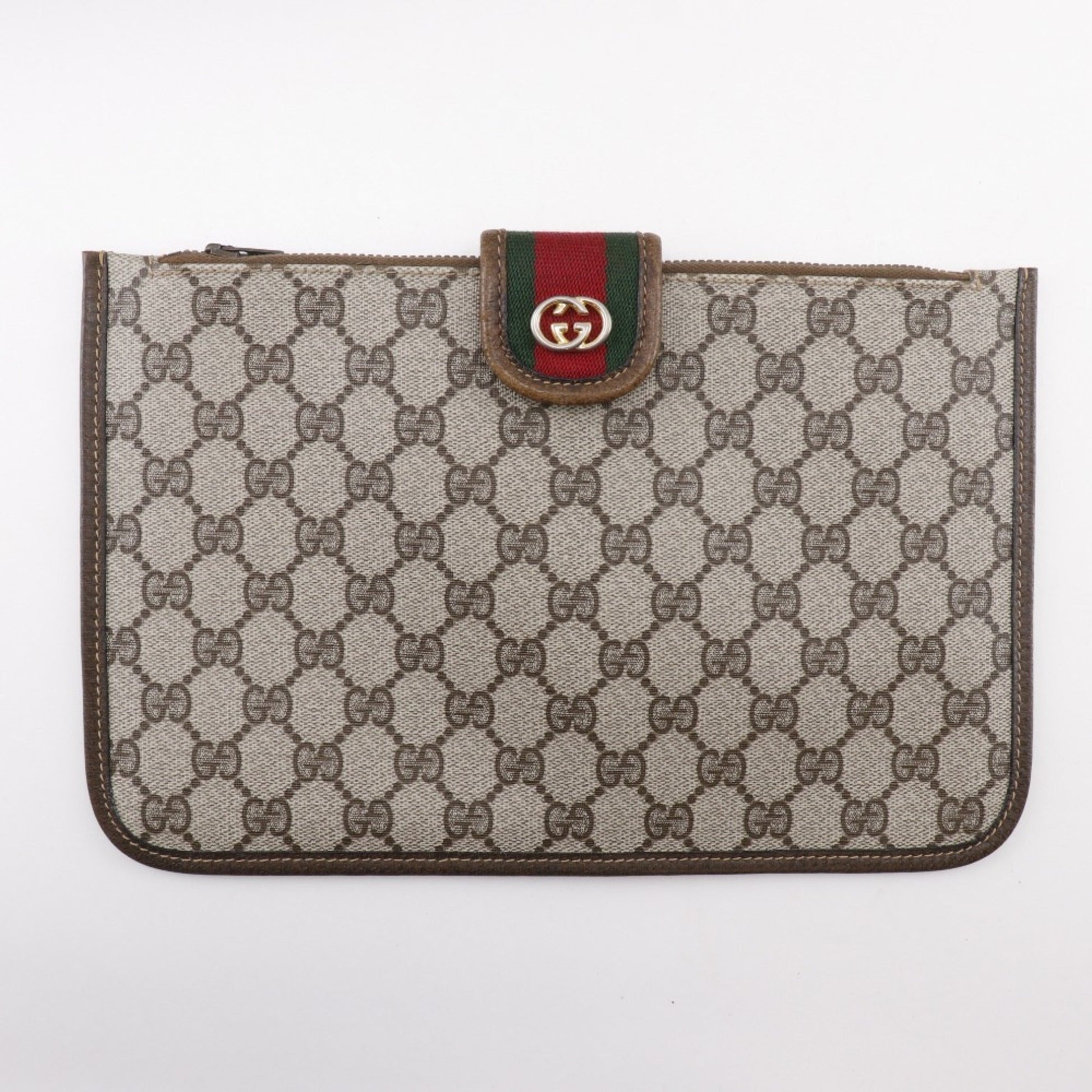 Gucci Sherry Line Brown Pvc Handbag