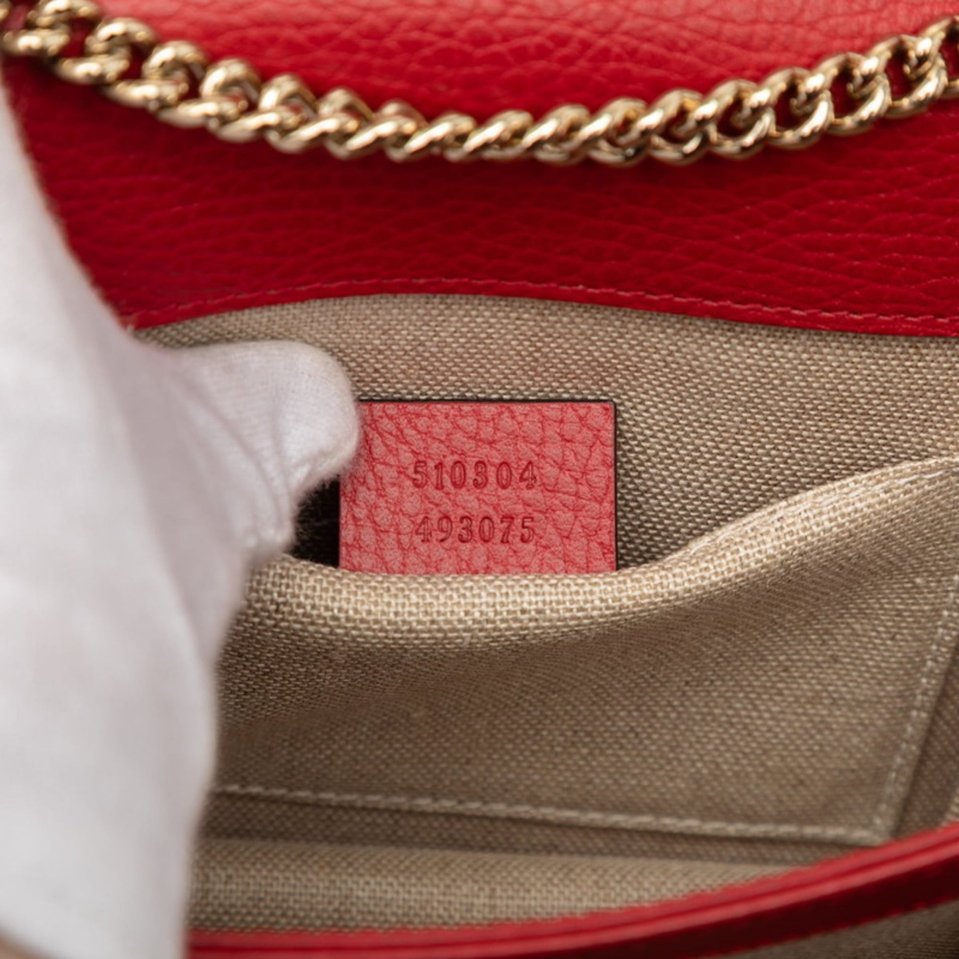 Gucci Red Color Leather Shoulder Bag